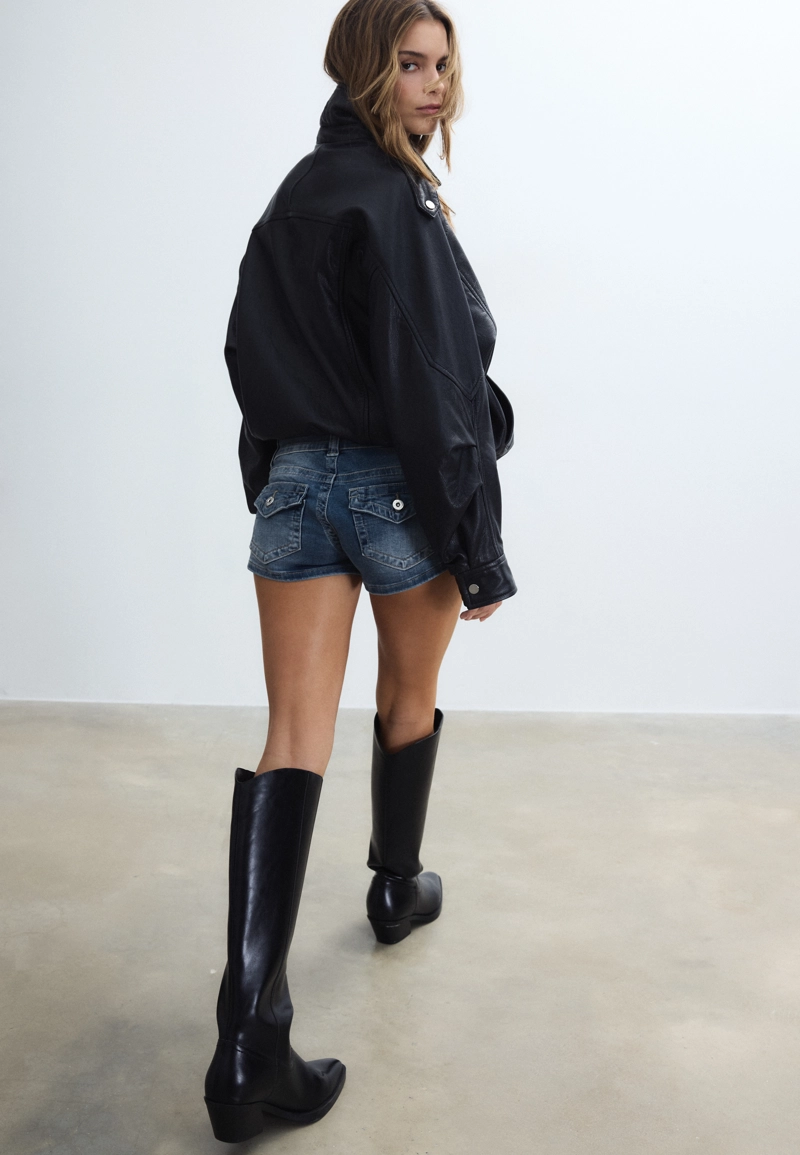 Джинсовые микрошорты D76