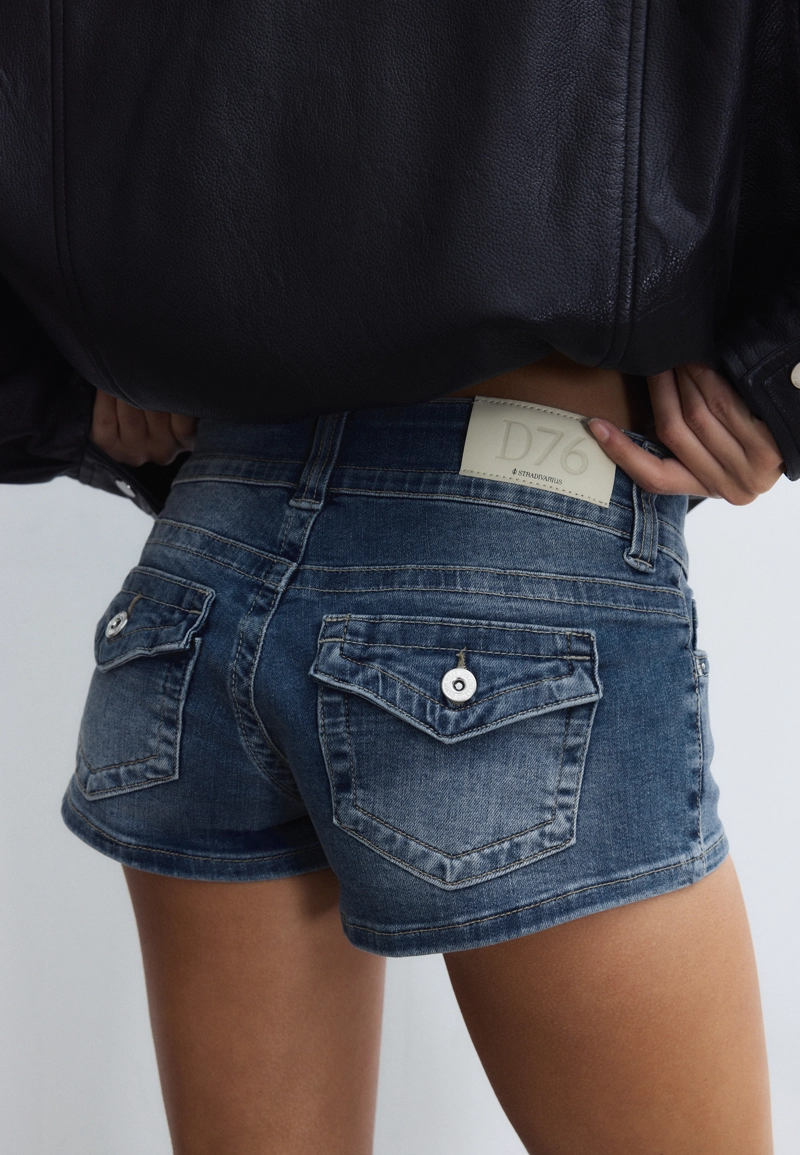 Джинсовые микрошорты D76