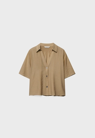 Рубашка свободного кроя на пуговицах- Заказать в России