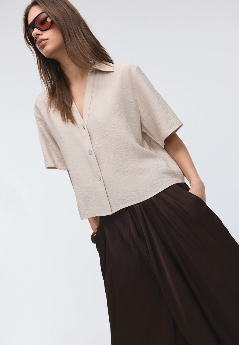 Рубашка свободного кроя на пуговицах