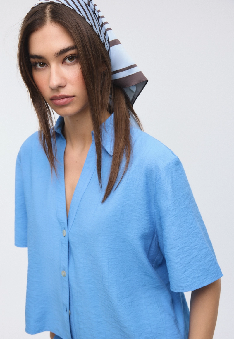 Рубашка свободного кроя на пуговицах