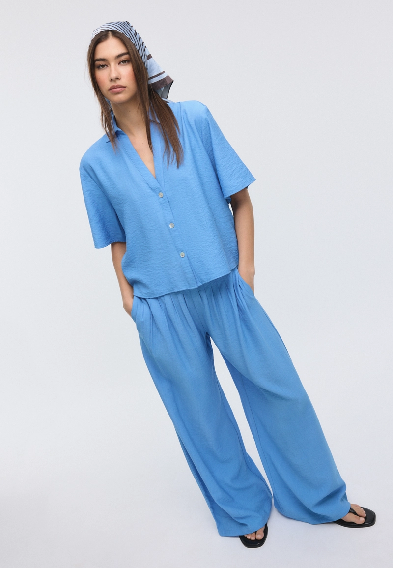 Рубашка свободного кроя на пуговицах