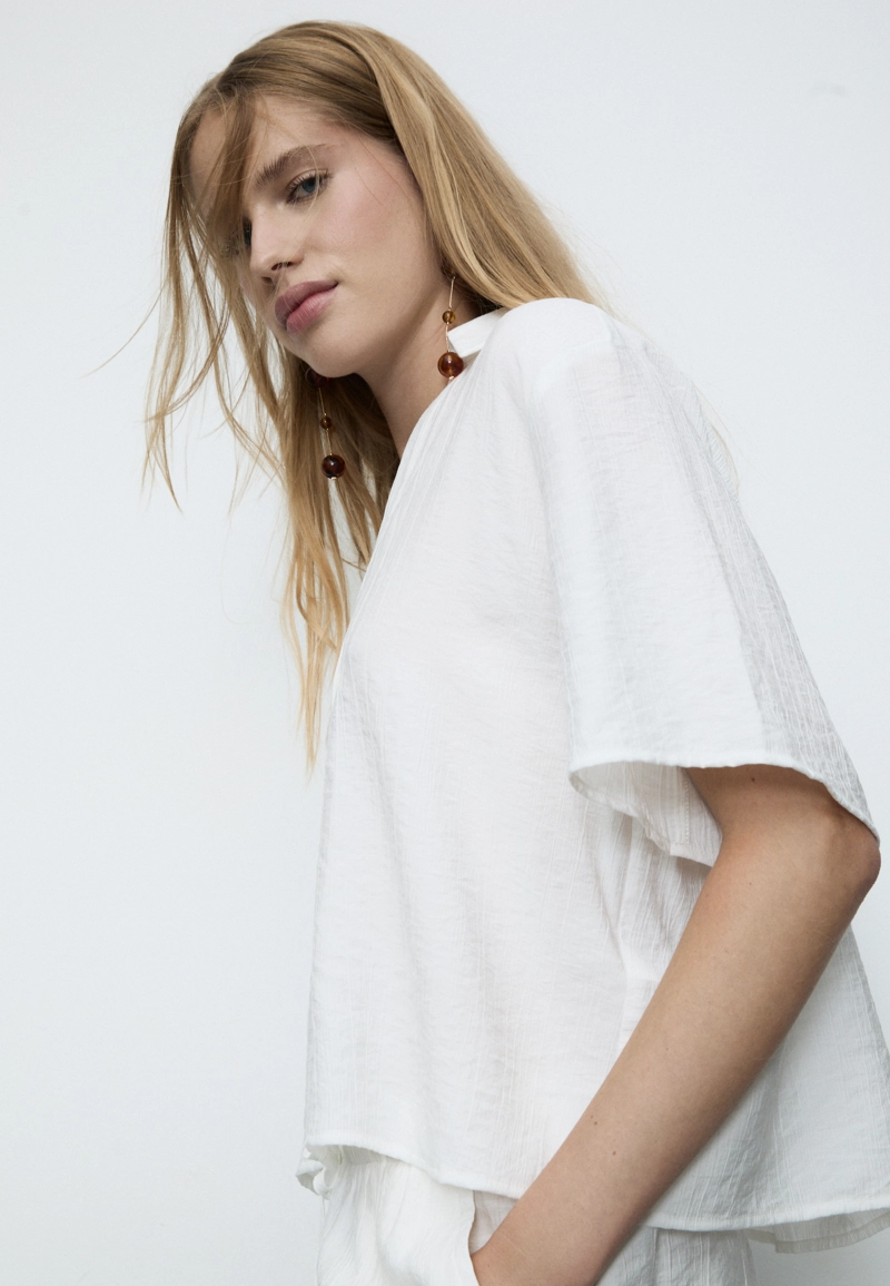 Рубашка свободного кроя на пуговицах
