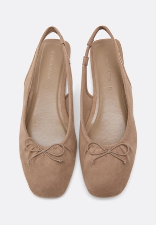 Балетки из искусственной замши с открытой пяткой- Заказать в России