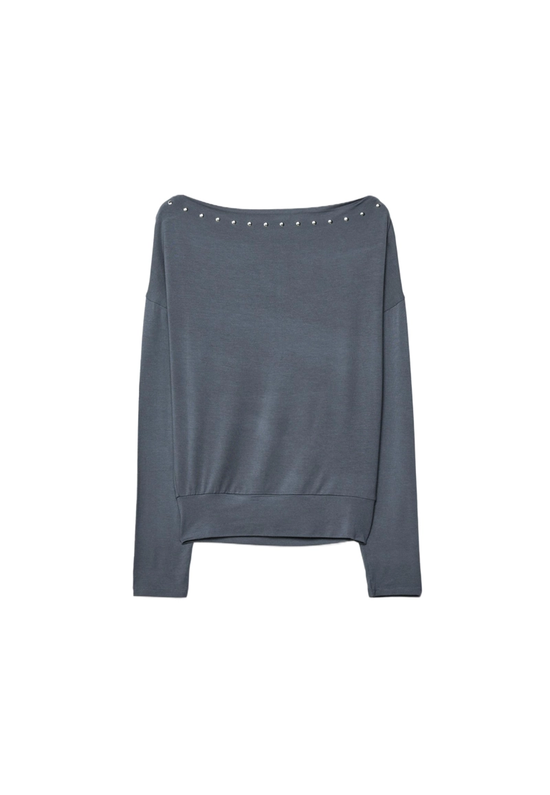 Асимметричная футболка с заклепками