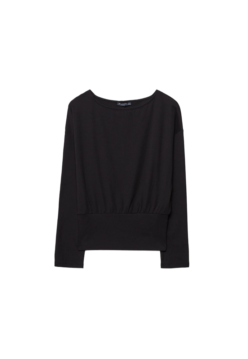 Лонгслив с вырезом-лодочкой и поясом