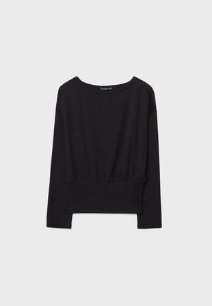 Лонгслив с вырезом-лодочкой и поясом- Заказать в России