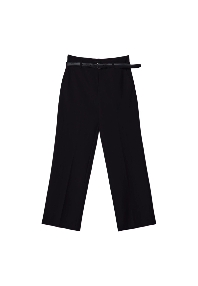 Прямые струящиеся брюки с поясом