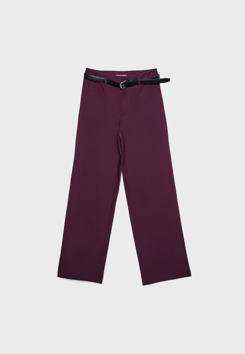 Прямые струящиеся брюки с поясом