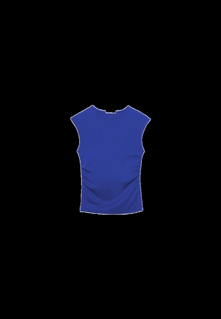 Базовая футболка облегающего кроя со сборками- Заказать в России