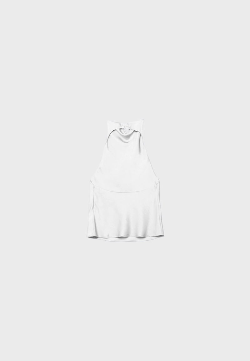 Атласный топ с горловиной халтер