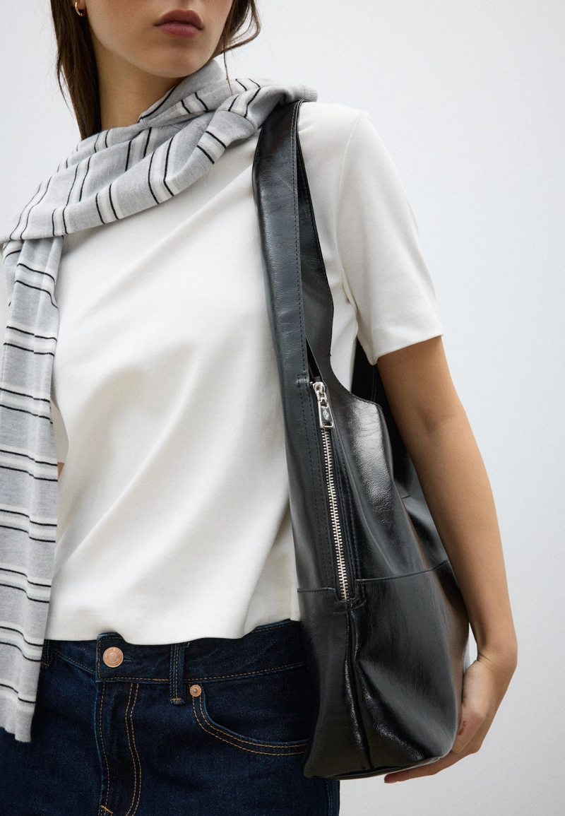 Мягкая сумка на плечо на молнии