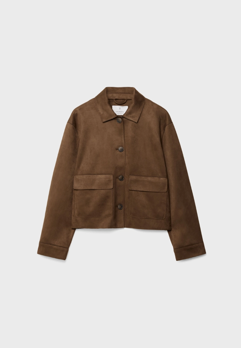 Куртка с карманами из искусственной замши