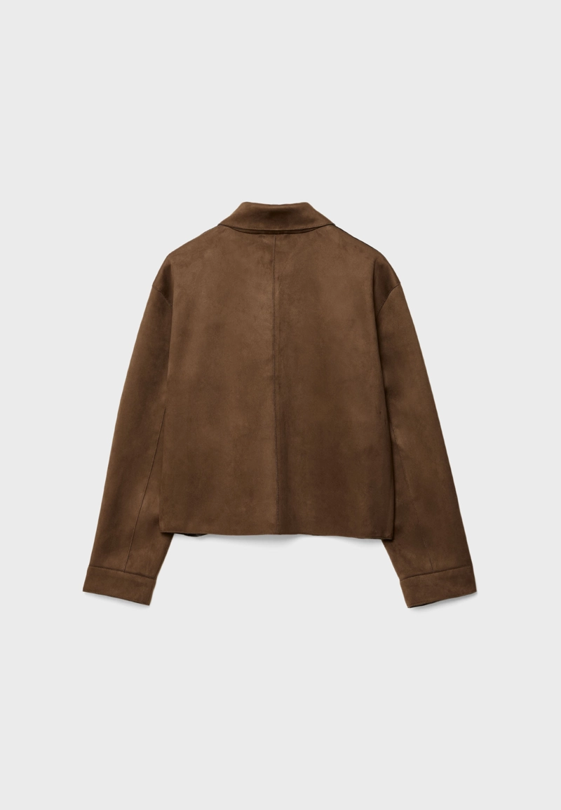 Куртка с карманами из искусственной замши