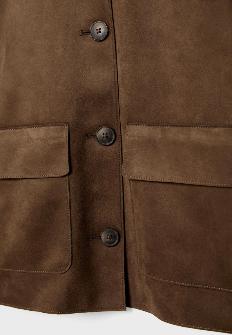 Куртка с карманами из искусственной замши