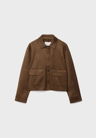 Куртка с карманами из искусственной замши- Заказать в России