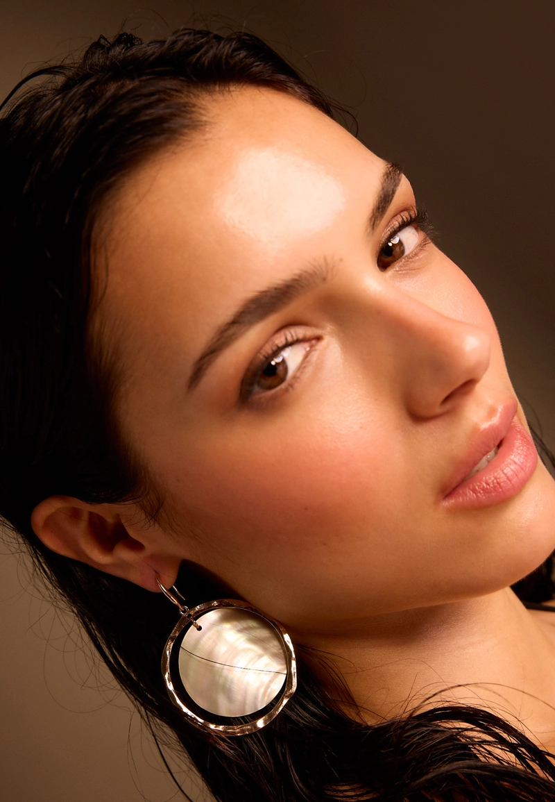 Серьги-кольца под перламутр