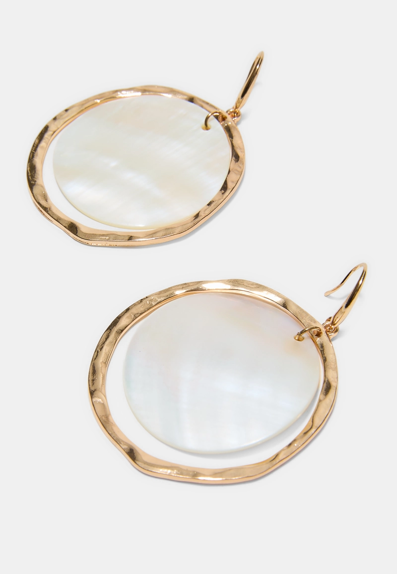 Серьги-кольца под перламутр