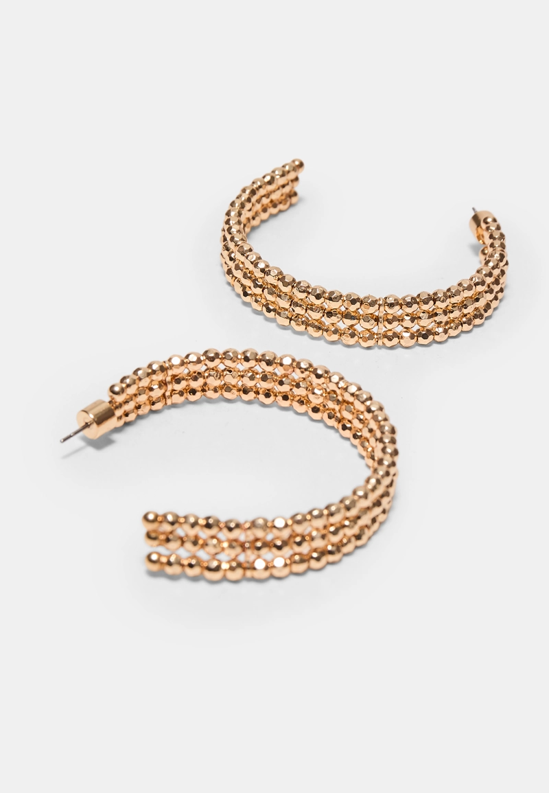 Серьги-кольца с бусинами