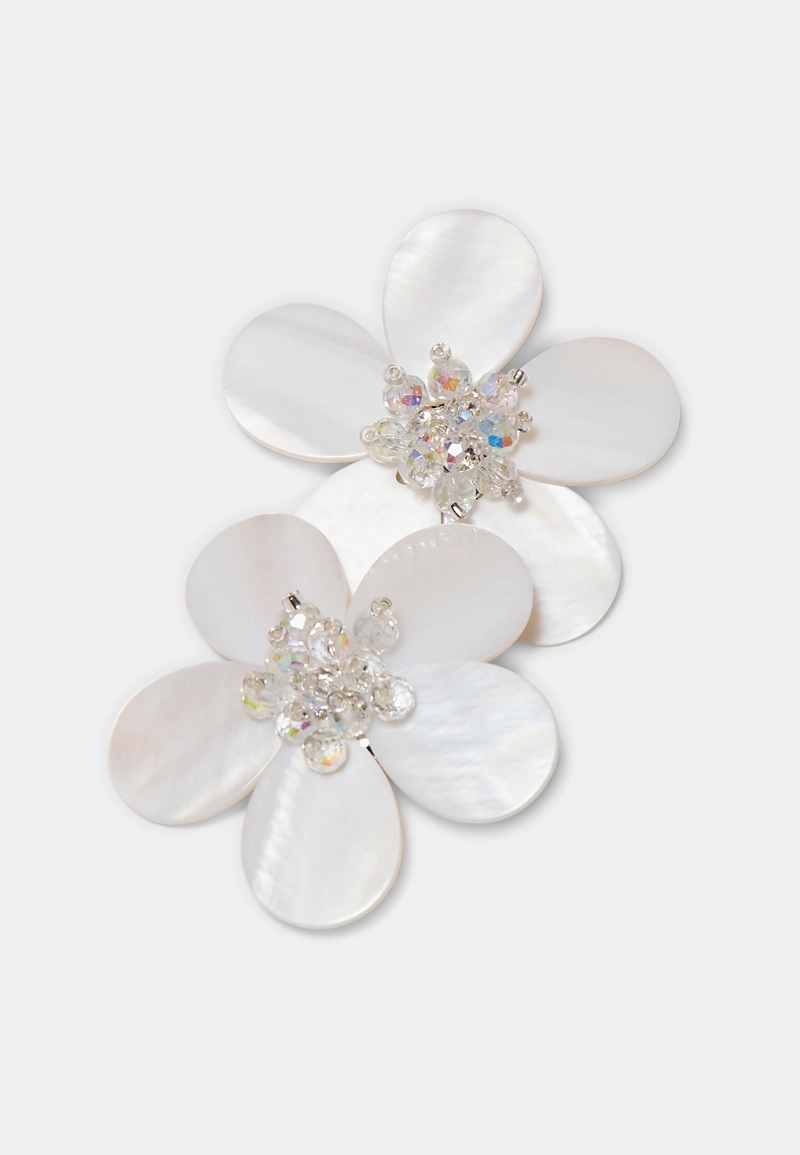 Серьги-цветы с перламутровым эффектом