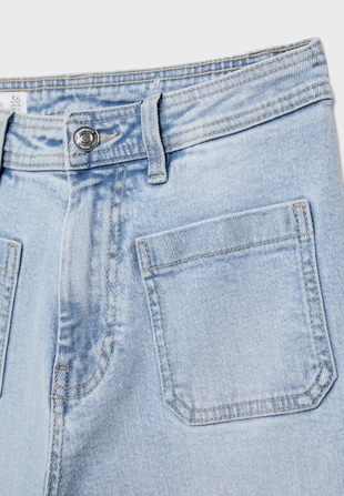 Джинсы прямого кроя с карманами- Заказать в России