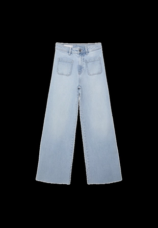 Джинсы прямого кроя с карманами- Заказать в России