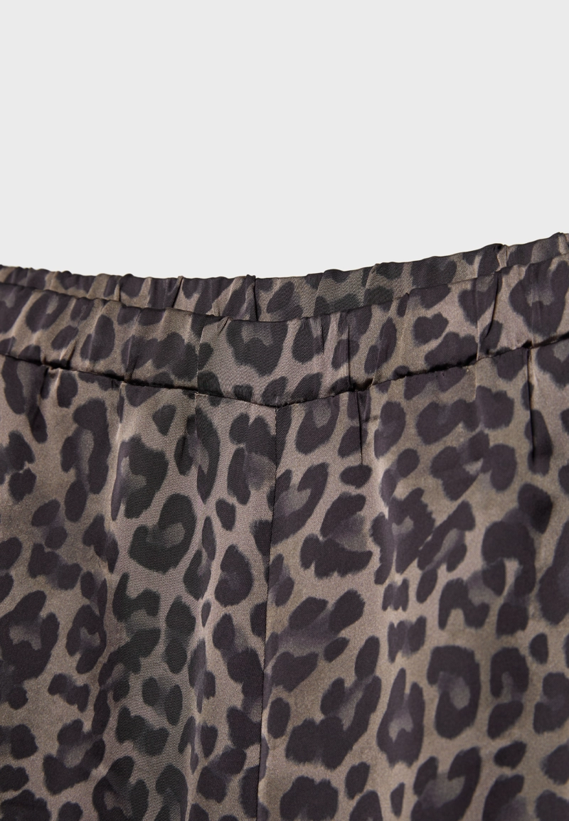 Атласные брюки с принтом