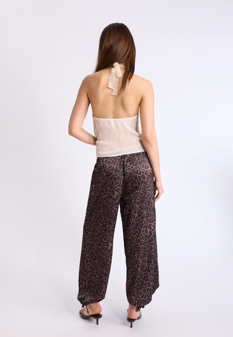 Атласные брюки с принтом