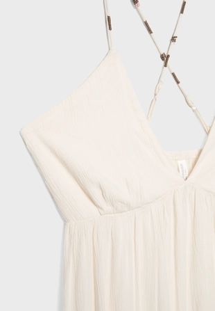 Длинное платье из вискозы с бусинами- Заказать в России