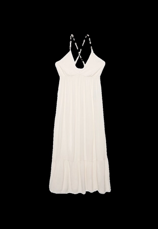 Длинное платье из вискозы с бусинами- Заказать в России