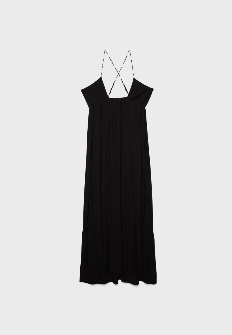 Длинное платье из вискозы с бусинами