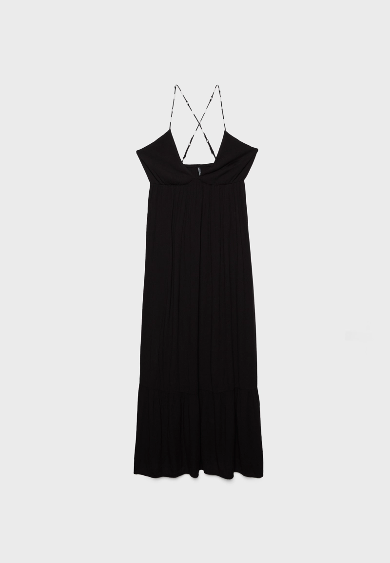 Длинное платье из вискозы с бусинами