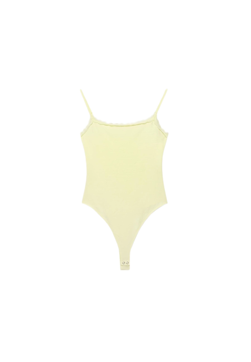 Боди на бретелях с кружевом