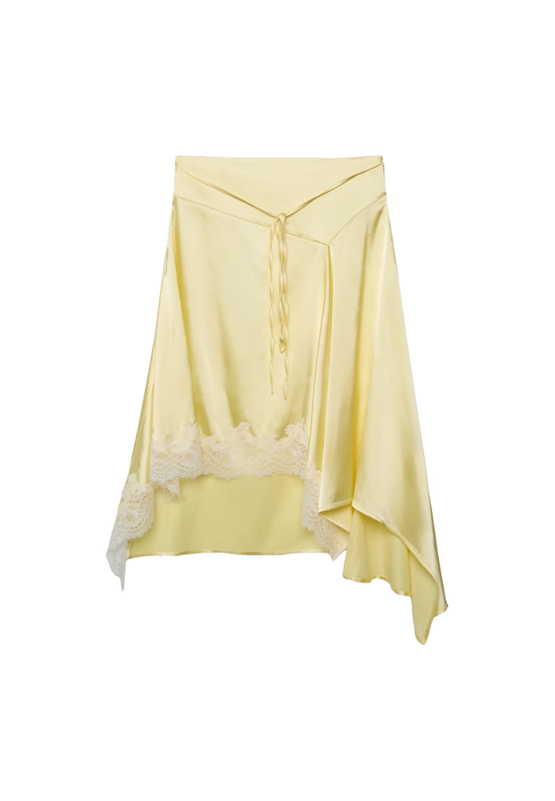 Атласная юбка миди