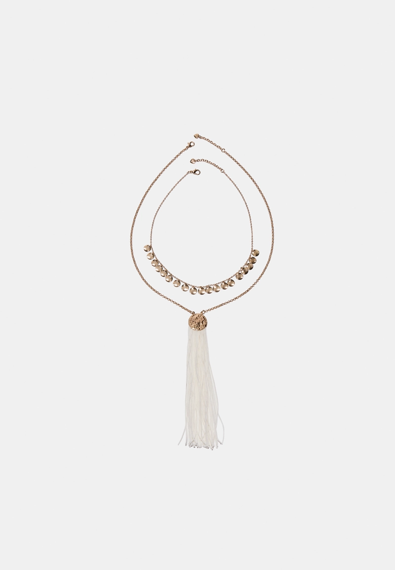 Набор из 2 колье с подвеской-кисточкой