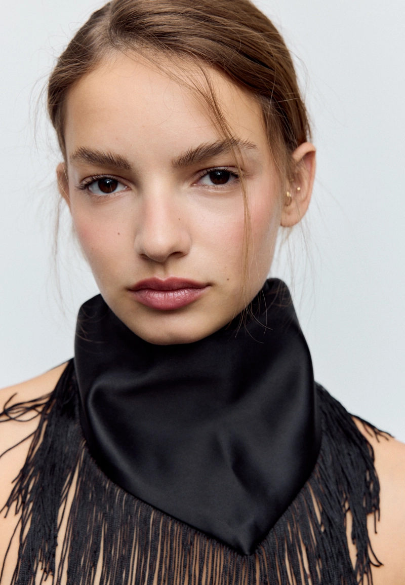 Парео-платок с бахромой