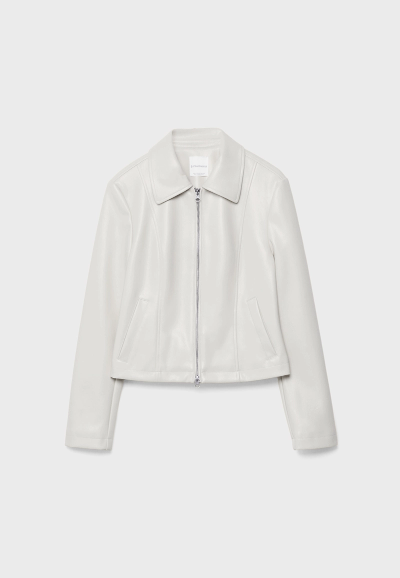 Приталенная куртка из искусственной кожи