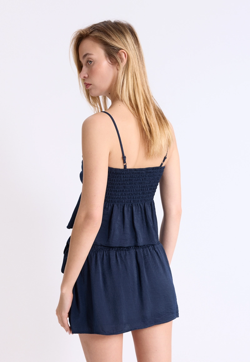 Атласный топ на бретелях