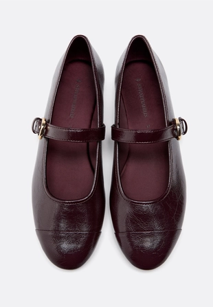 Балетки из искусственной кожи с носом- Заказать в России