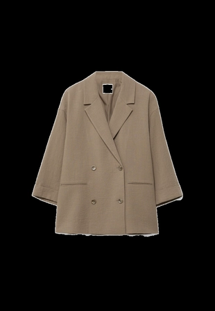Свободный двубортный пиджак- Заказать в России