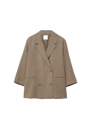 Свободный двубортный пиджак- Заказать в России