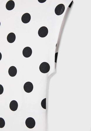 Укороченная футболка в горошек- Заказать в России