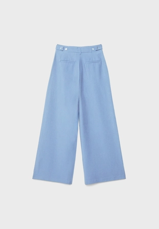 Широкие брюки рустик с регулируемыми пуговицами- Заказать в России