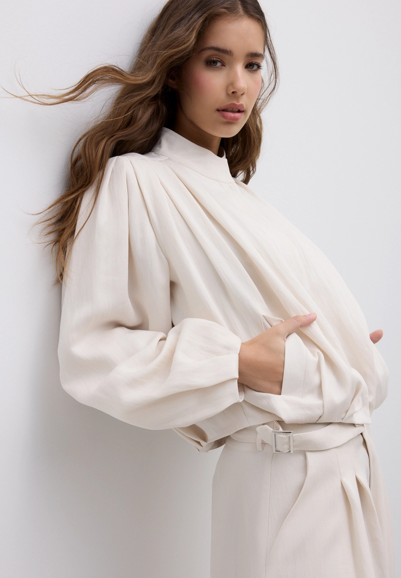 Куртка свободного кроя со складками