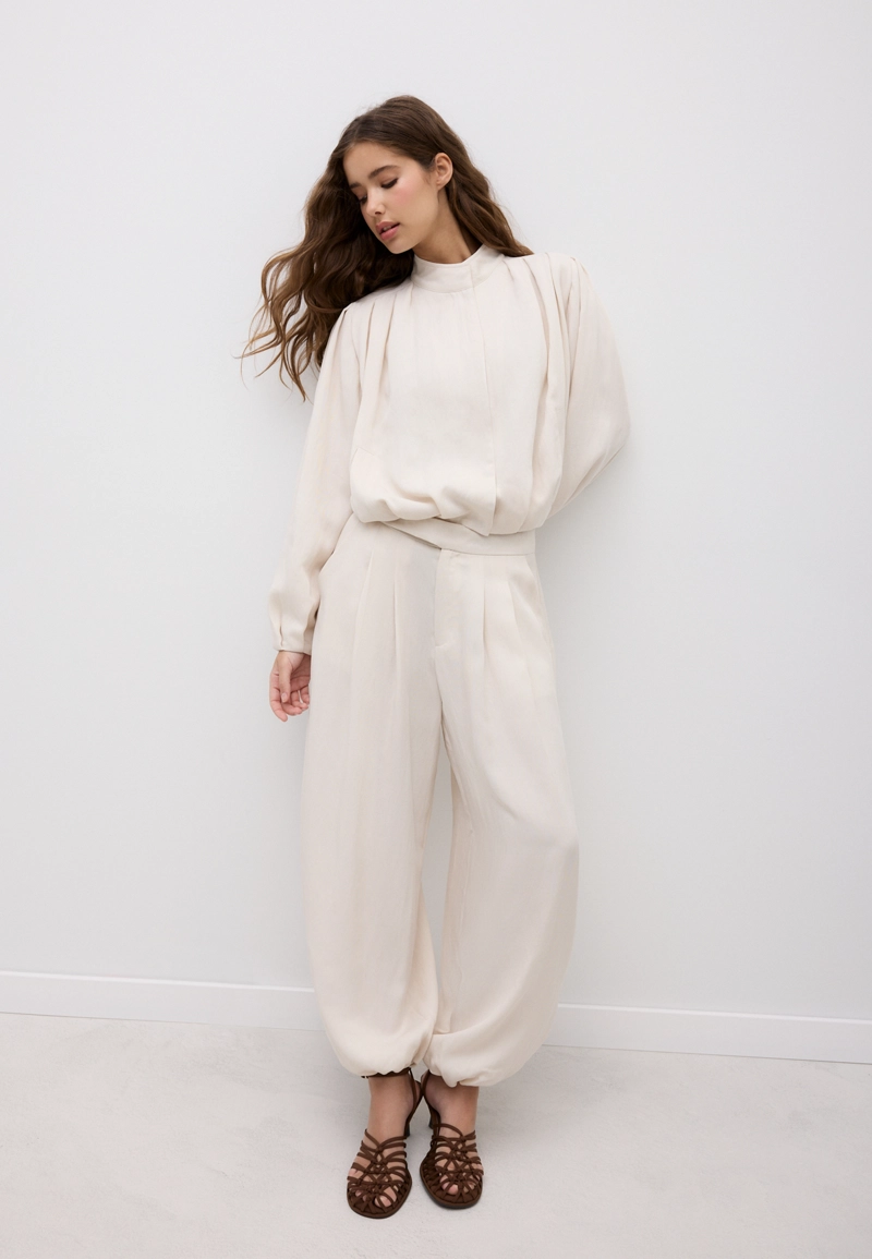 Куртка свободного кроя со складками