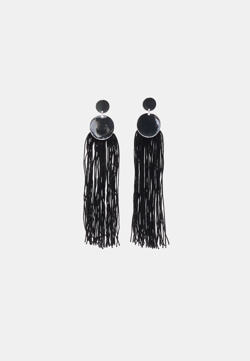Длинные серьги с бахромой