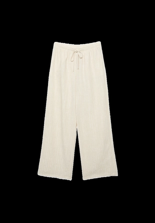 Свободные брюки под лён с металлической нитью- Заказать в России