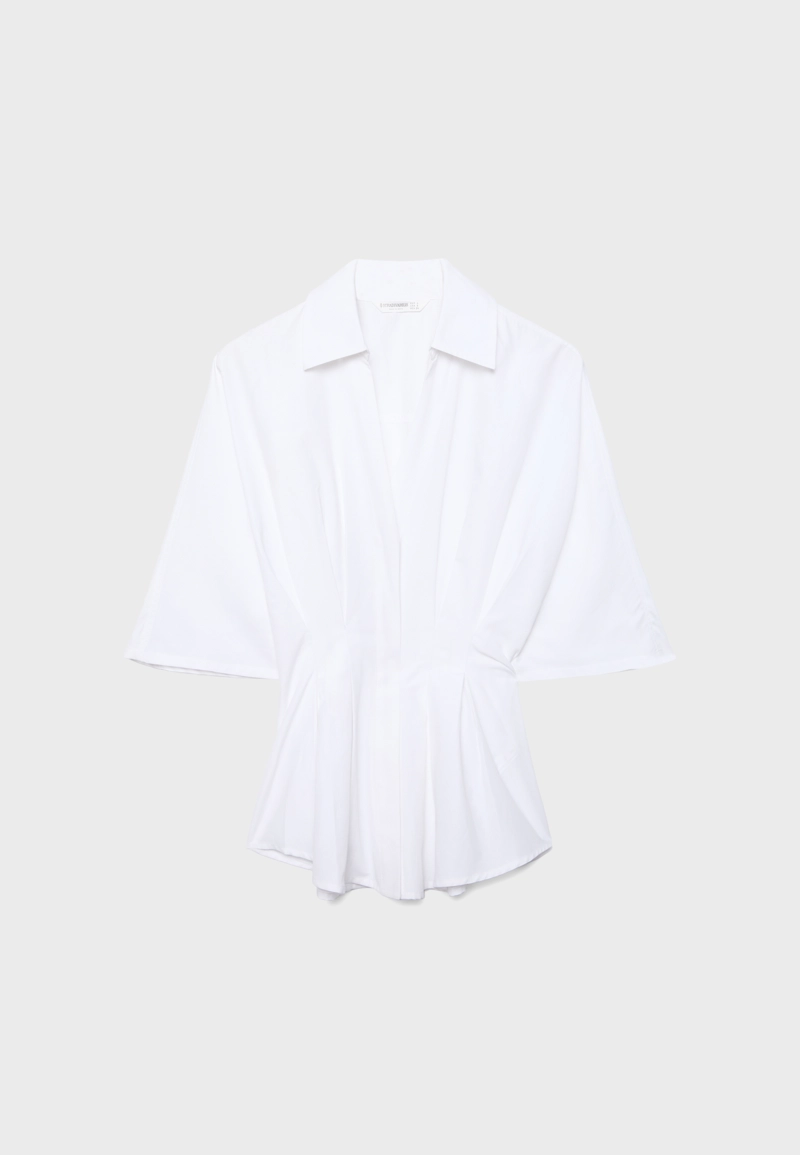 Рубашка из поплина с рукавами в стиле кимоно