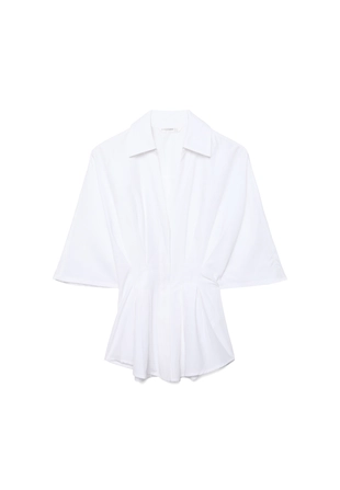 Рубашка из поплина с рукавами в стиле кимоно- Заказать в России