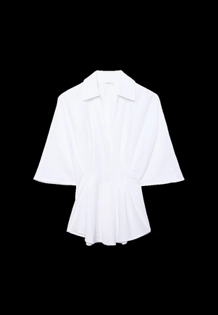 Рубашка из поплина с рукавами в стиле кимоно- Заказать в России